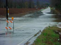 The Paint Rock River remained above flood stage for much of the first part of December. Here it is flooding an immense section of farmlands off Alabama Highway 65, just off U.S. 72.