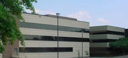 A view of WFO Huntsville from outside.  We are located in this wing of the National Space Science and Technology Center on the campus of UAH.  The view from our operations area is the middle row of windows seen here.