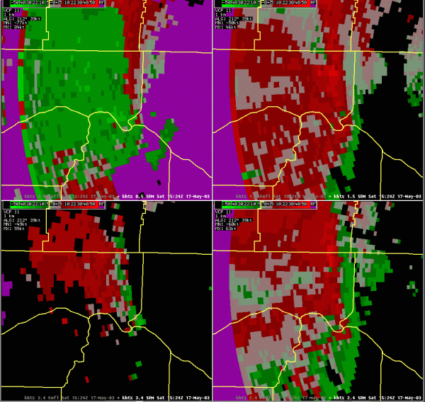 Storm Relative Motion from KHTX at 9:24am