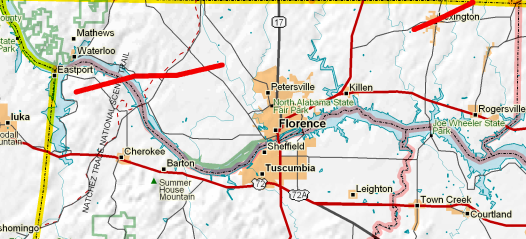 map of NW Alabama