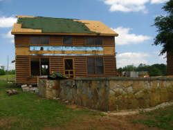 This home at the Doublehead Resort in northwestern Lawrence County was pushed off its foundation. An entire wall on the side of the house was removed by the tornado.