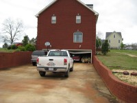 This garage was damaged by the tornado.