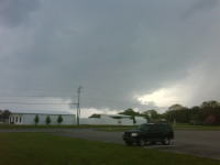 This hail fell along Huntsville Highway in Fayetteville, TN. (Courtesy Carl Kittle)