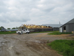 The tornado snapped several trees along Ingram Road, at the beginning of the damage path.