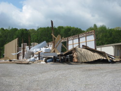 The tornado snapped several trees along Ingram Road, at the beginning of the damage path.