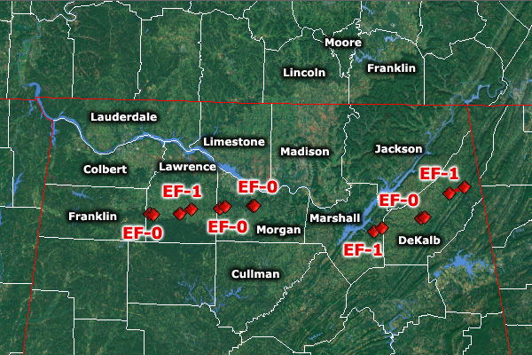 Tornado Track Map