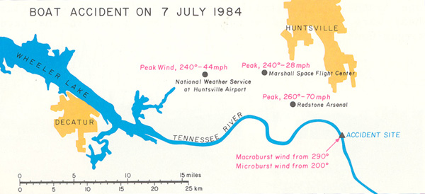 Diagram showing the location of the SCItanic accident. Graphic by Dr. Ted Fujita.