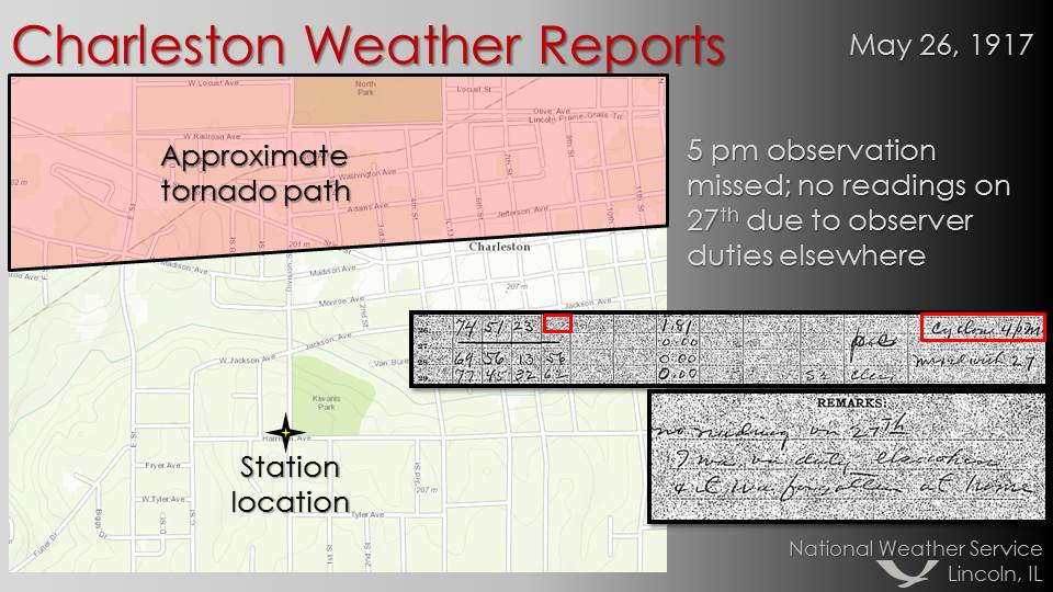 Charleston weather observation for May 26, 1917