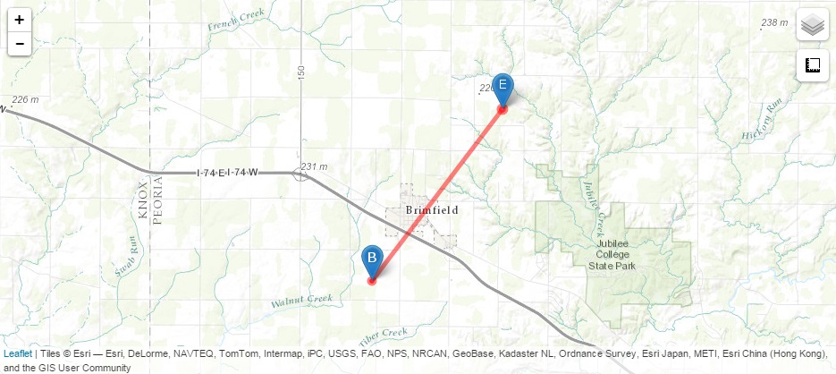 Brimfield tornado track