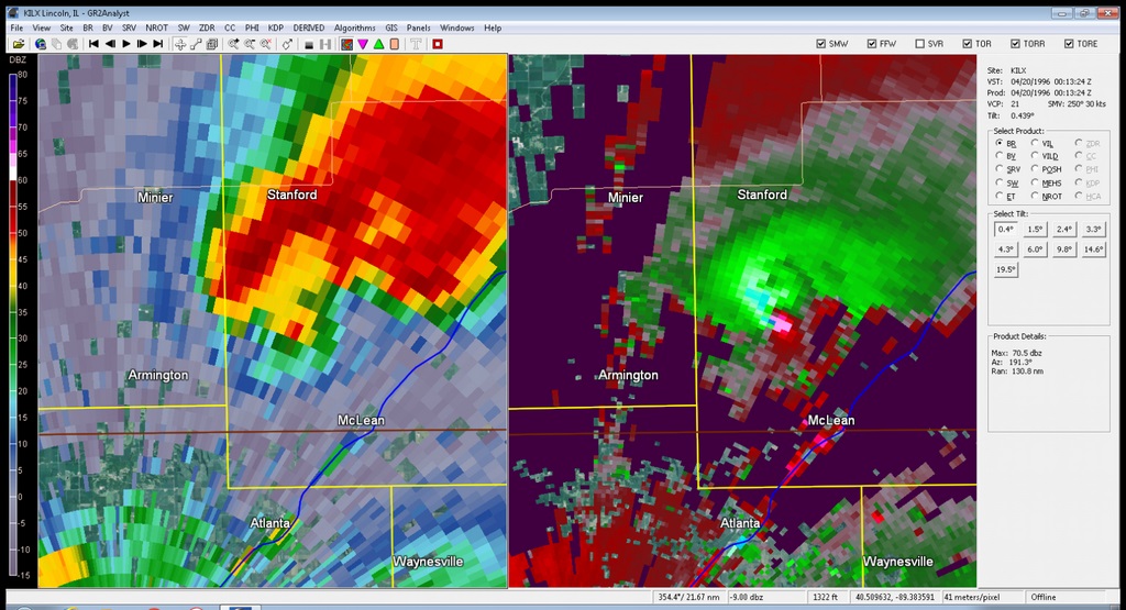 Radar Image from 7:13 pm