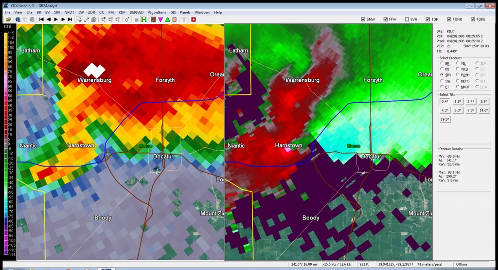 Radar Image from 7:25 pm