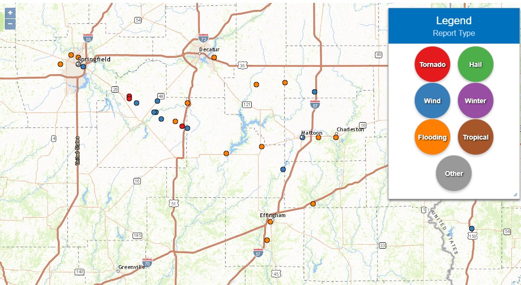 Storm reports from Monday, August 12th