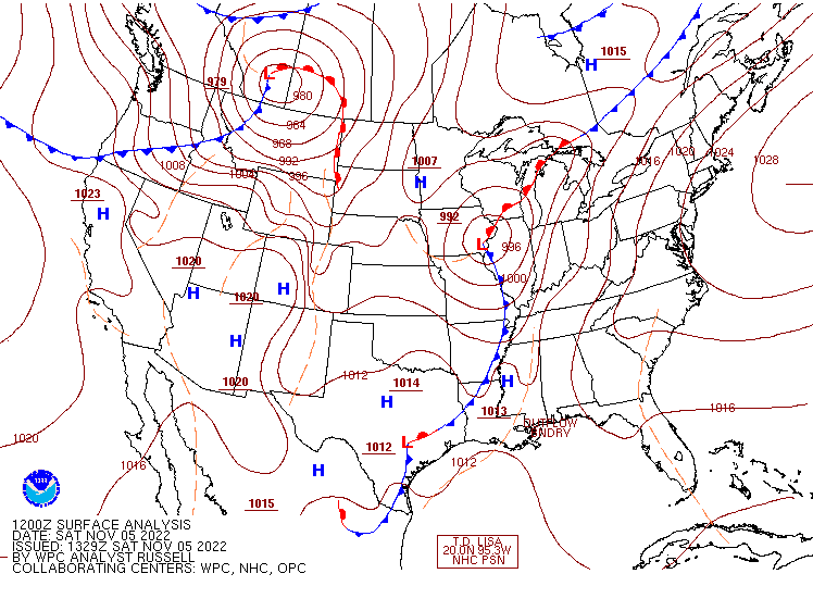 7 am CDT weather map