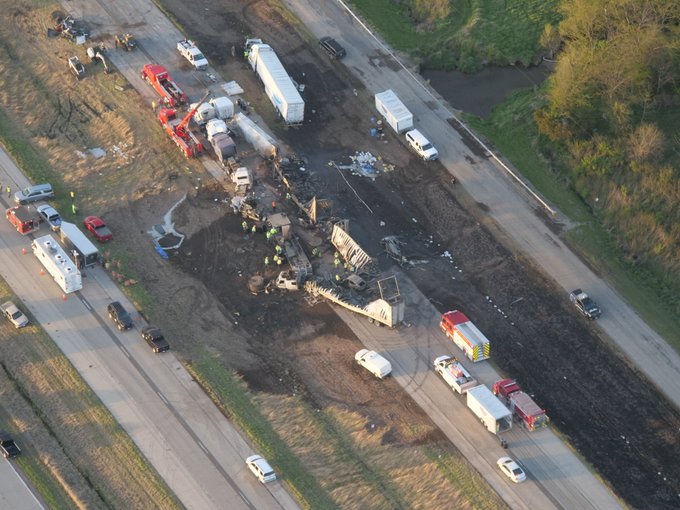 Aereal view of some of the damage, courtesy of the Illinois State Police