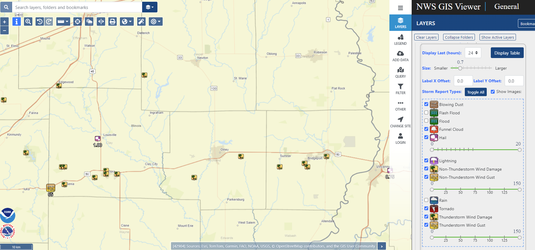 Local storm reports from May 26th