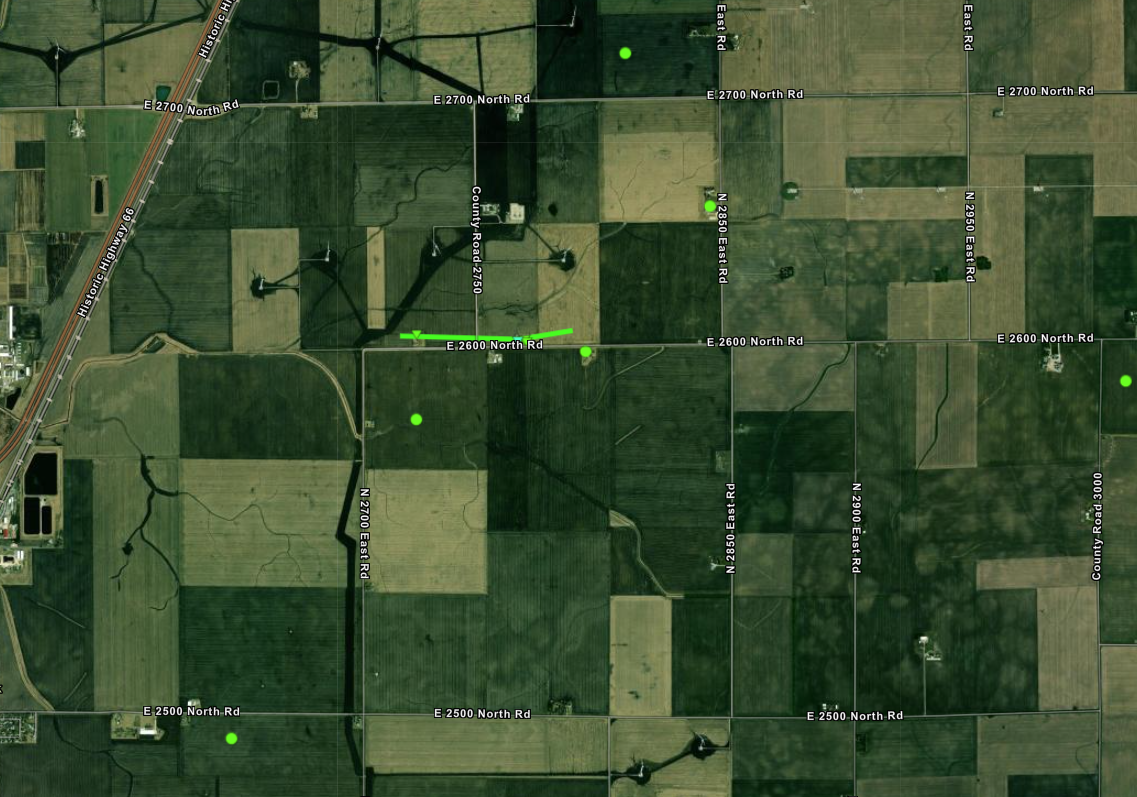 Lexington tornado track map