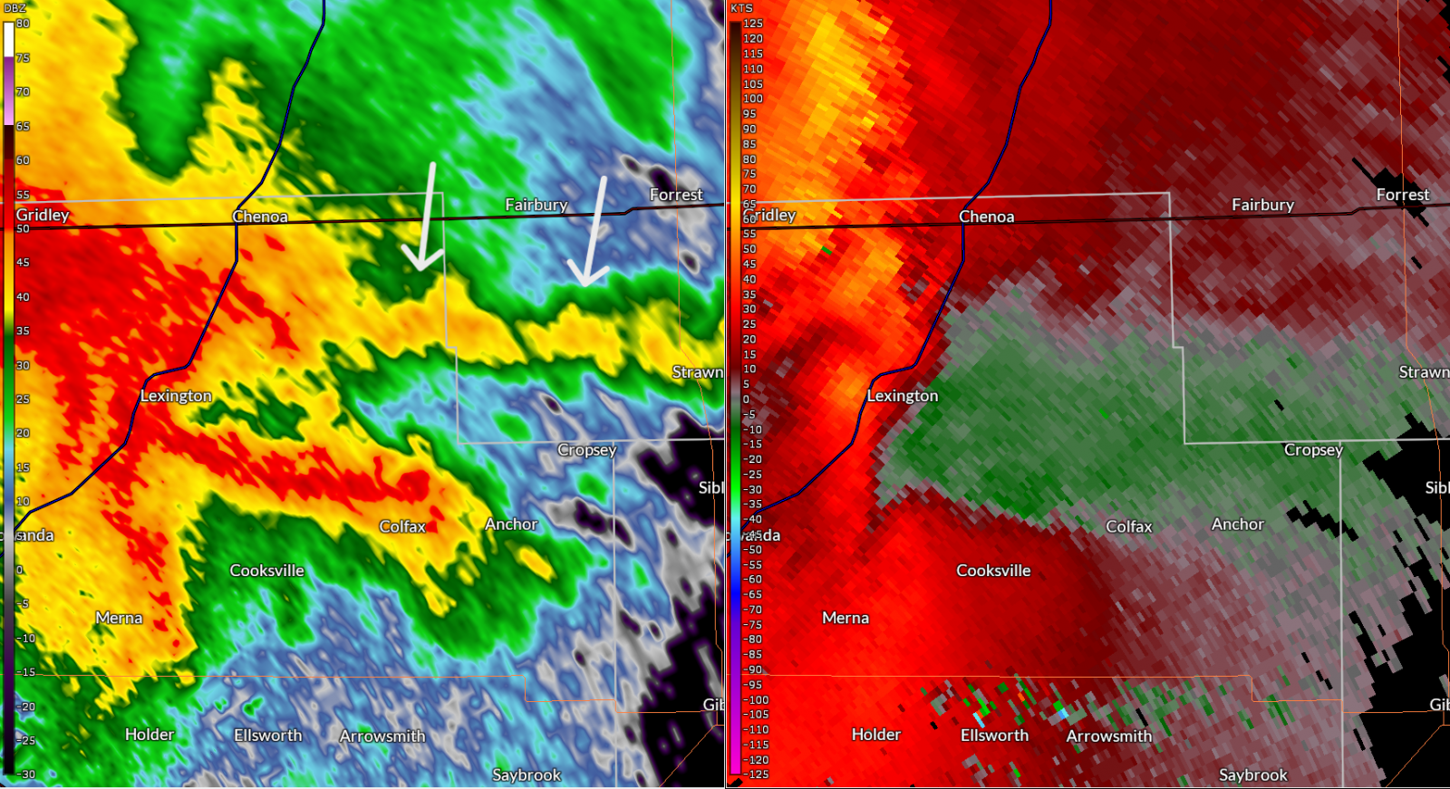 Radar Image at 8:25 pm CDT