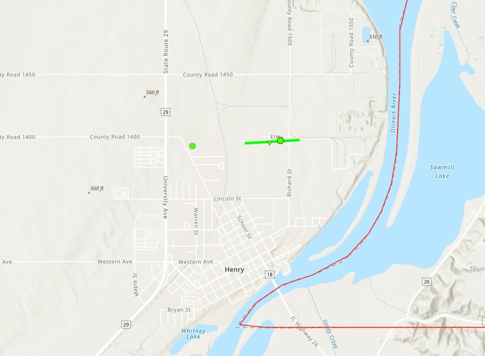 Track Map for Henry tornado