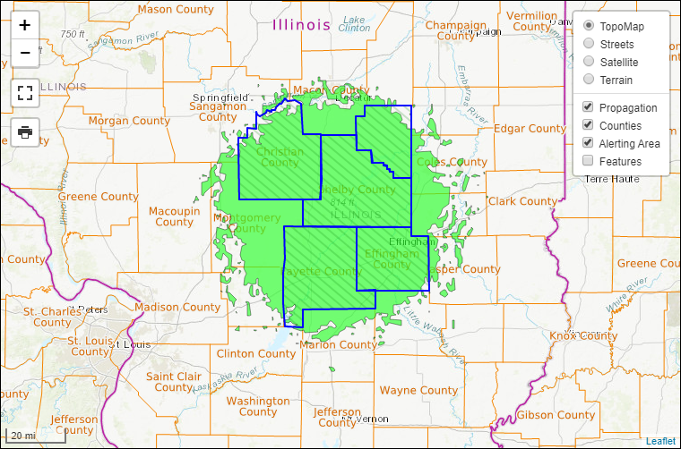 KXI-46 coverage area