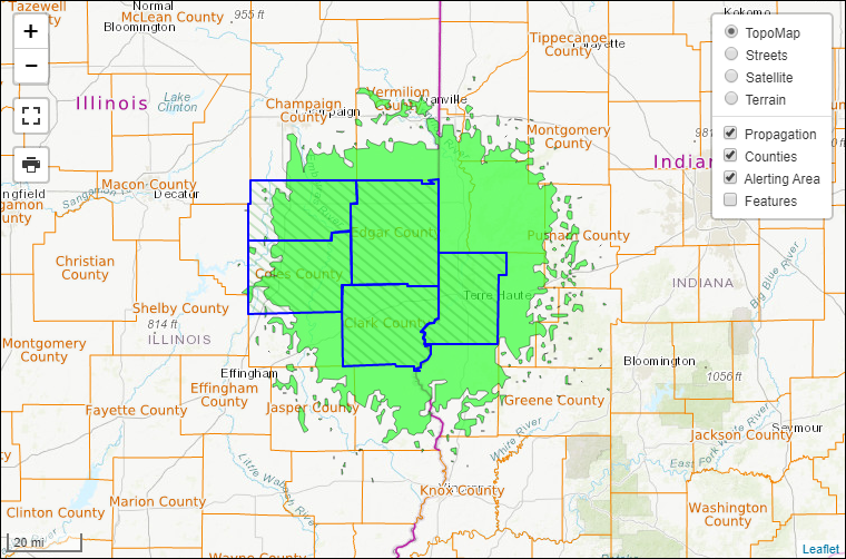 KXI-47 coverage area