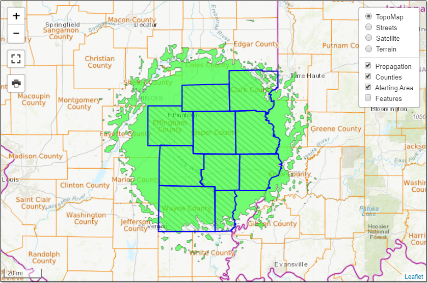 KXI-48 coverage area