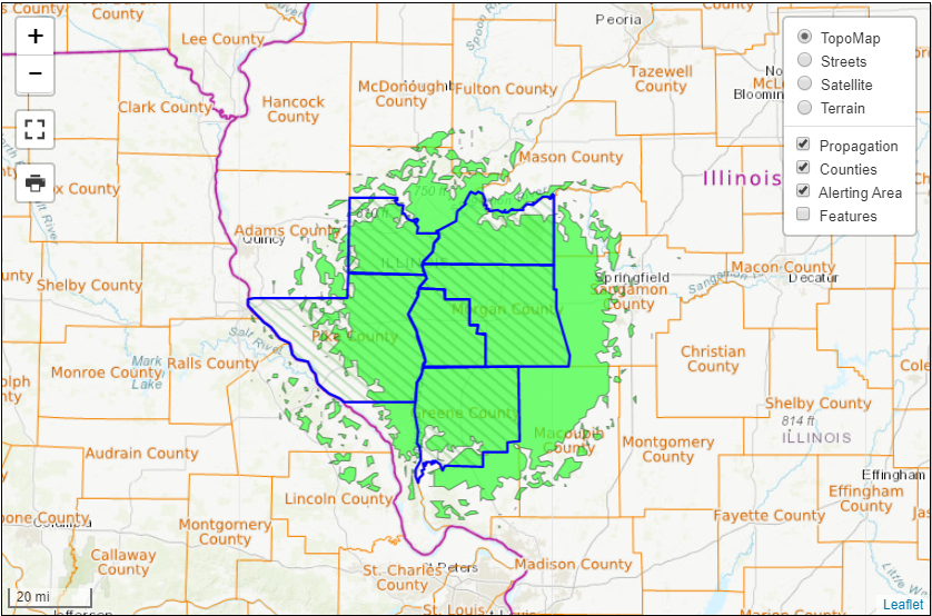 WXM-90 coverage area