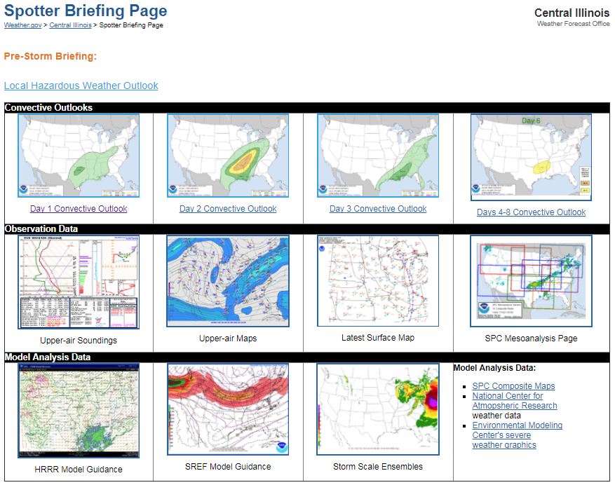 Severe weather outlook information