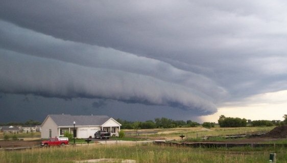 Shelf cloud in Hampshire, 7/1/2008. Photo by Brittney Misialek