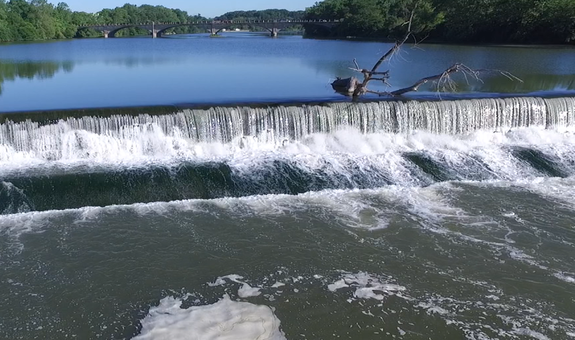 Downstream of a Low Head Dam