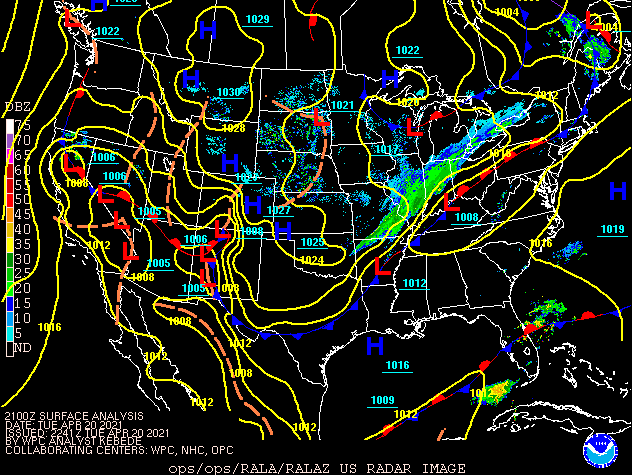 Environment - Surface Map at 21Z