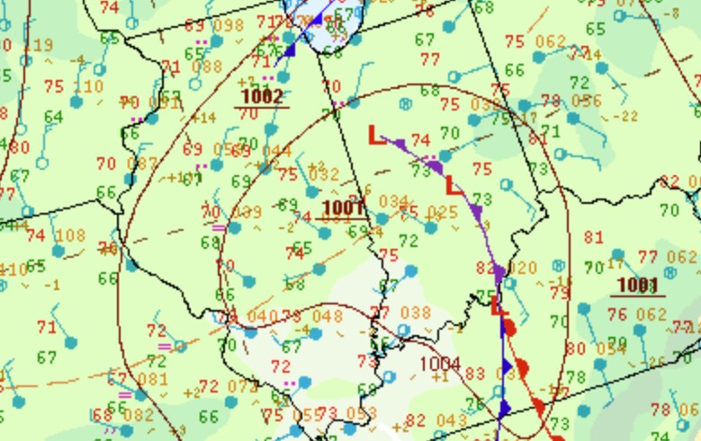 Environment - Surface Map at 5 PM EDT