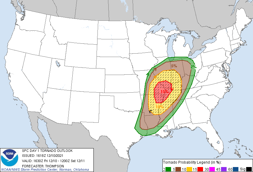 SPC Day 1 Tornado Outlook