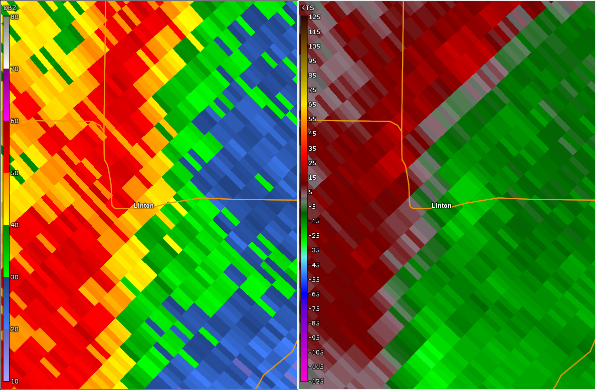 Radar/Storm Relative Velocity Image 