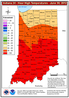 High Temperatures on June 29