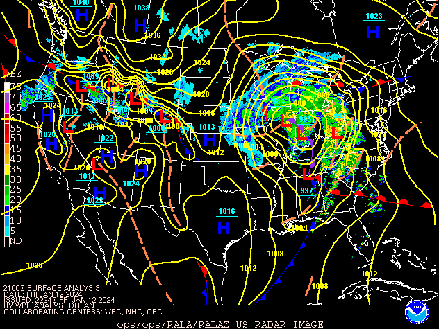 Environment - Surface map at 4 pm EST