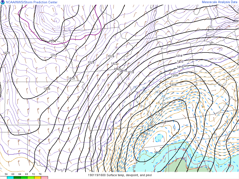 Environment - Surface at 12 PM EST