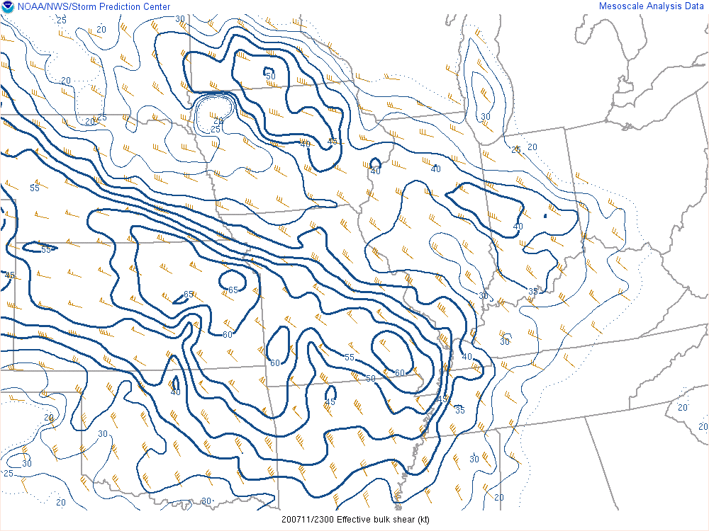 7:00 PM EDT Effective Bulk Shear 