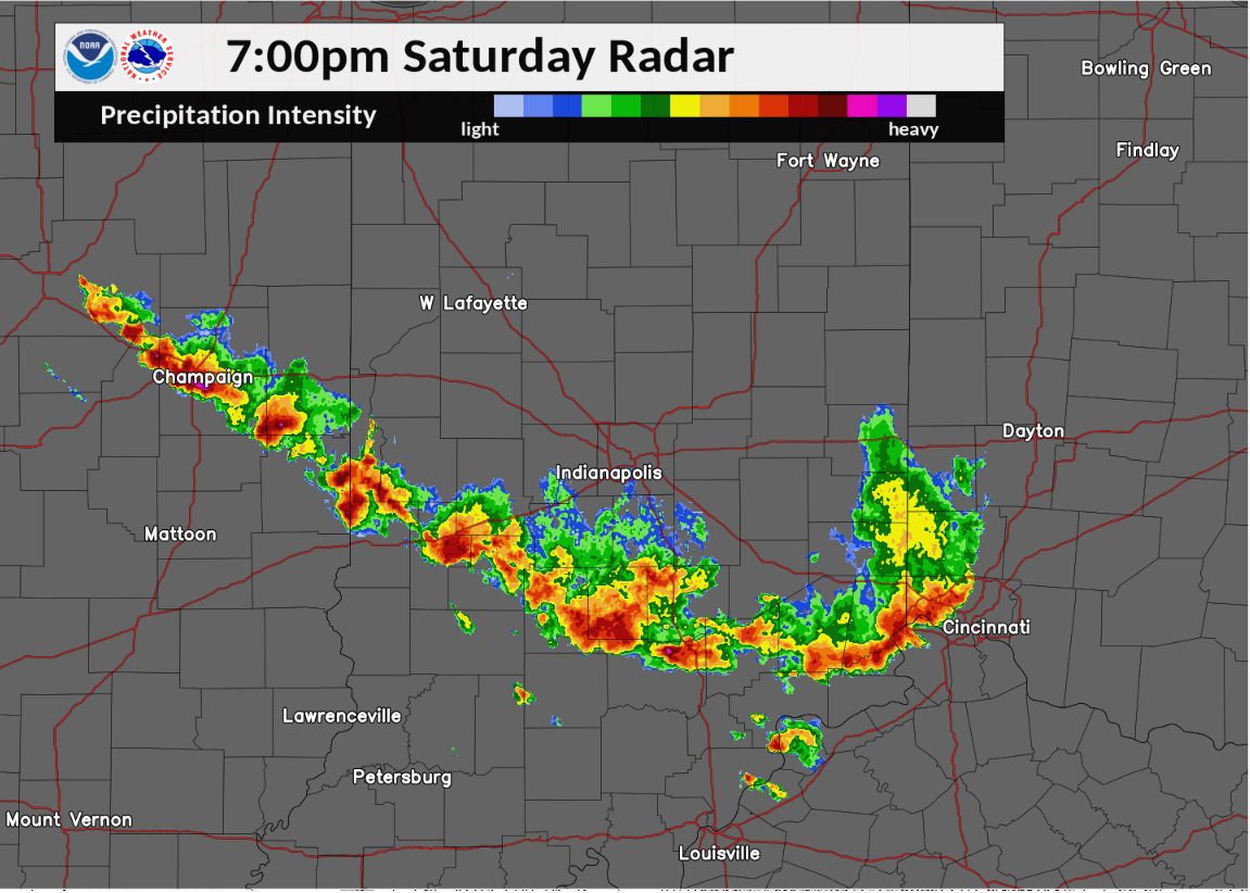 7:00 PM EDT Radar Image