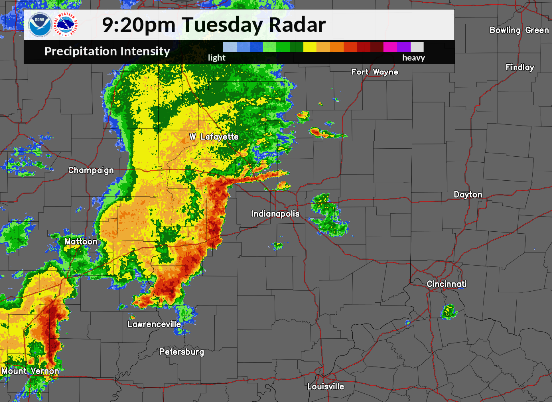 Radar Image 9:20 PM EDT