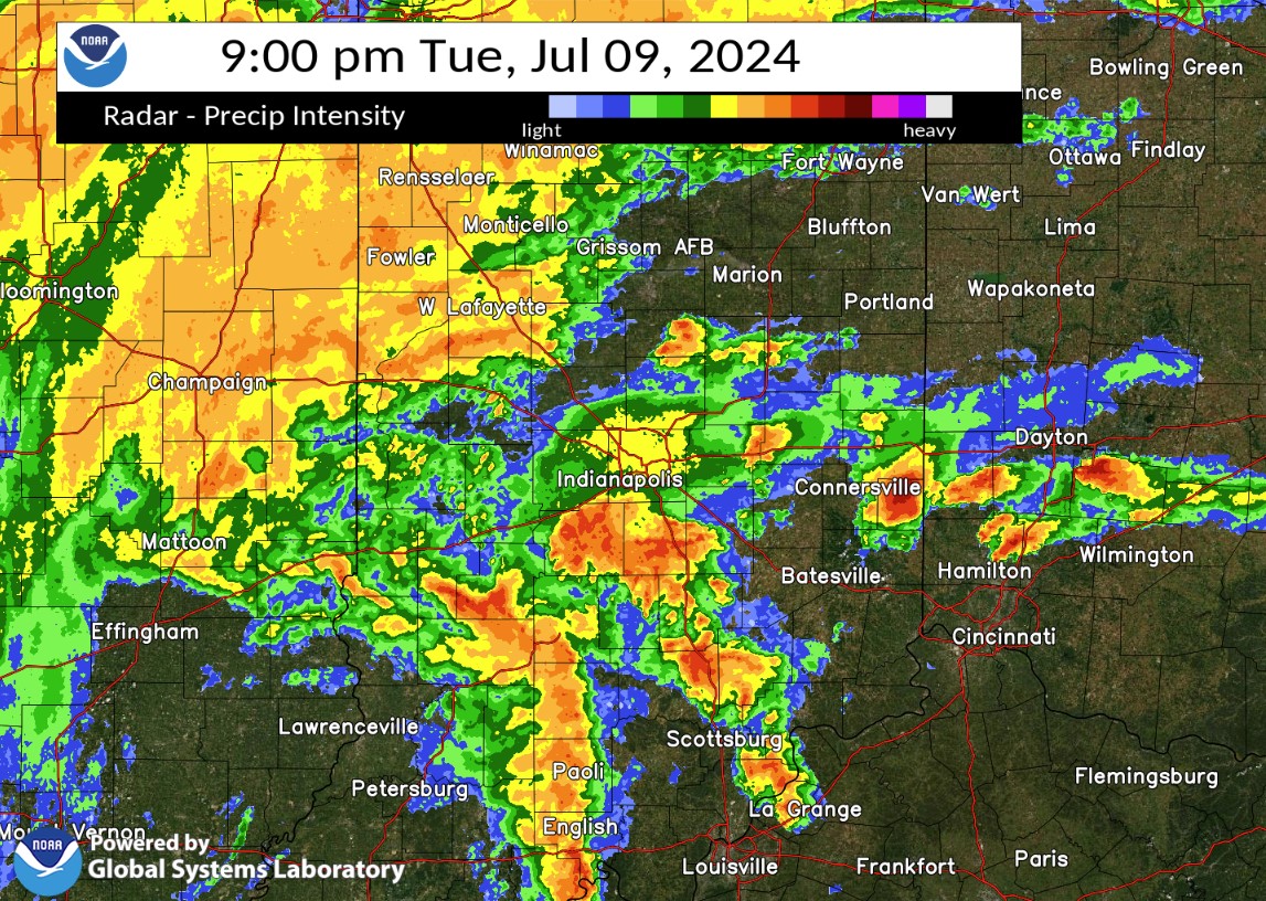 9:00 PM EDT Radar Image