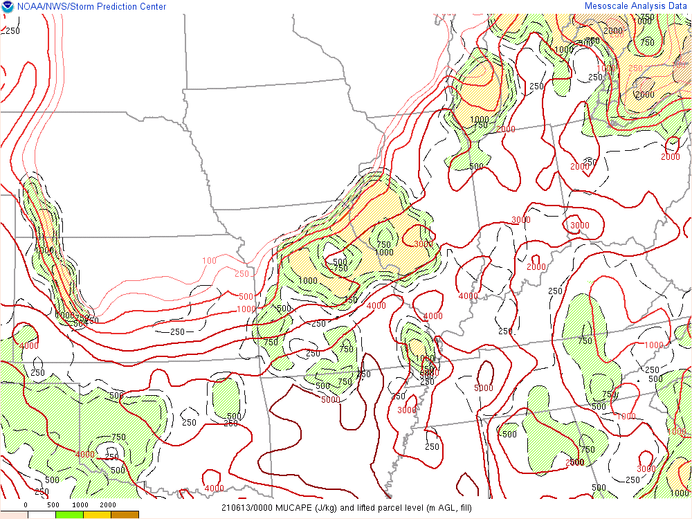 Environment - Most Unstable CAPE at 9:00 PM EDT