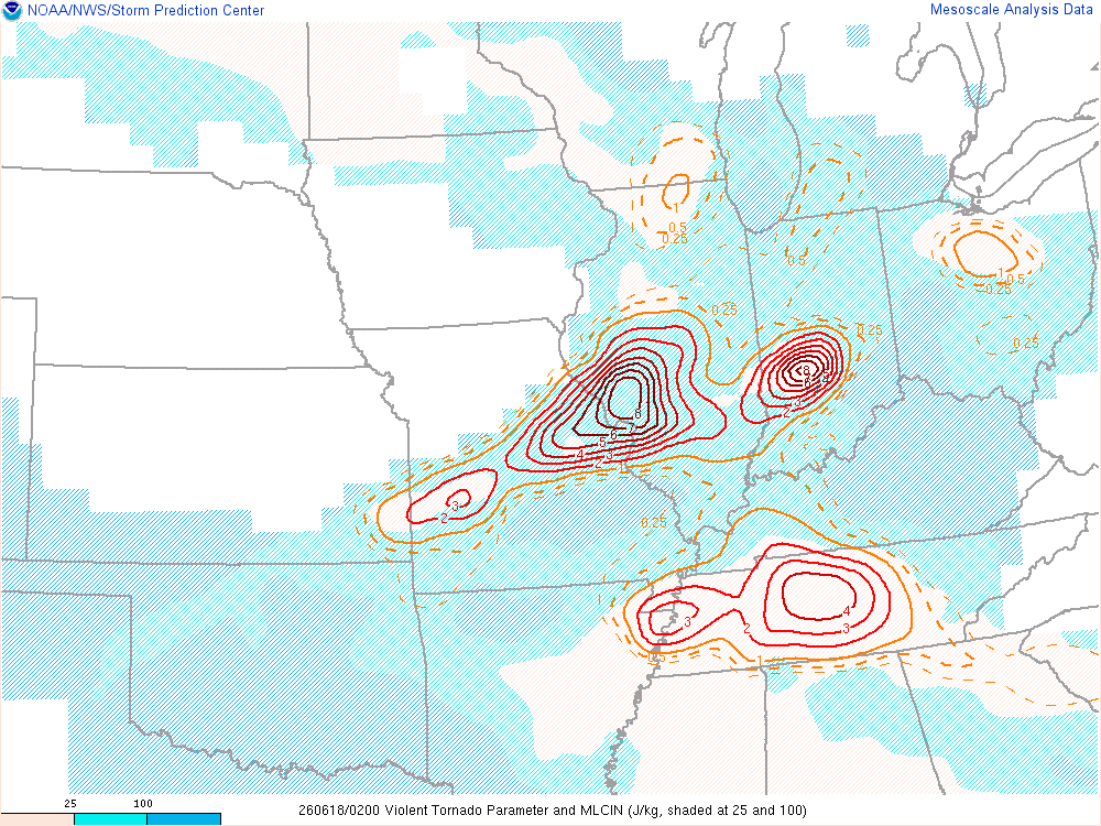 Environment  - Violent Tornado Parameter at 10 PM EDT June 17