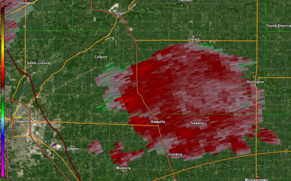 Radar Storm Relative Velocity at 8:22 PM EDT