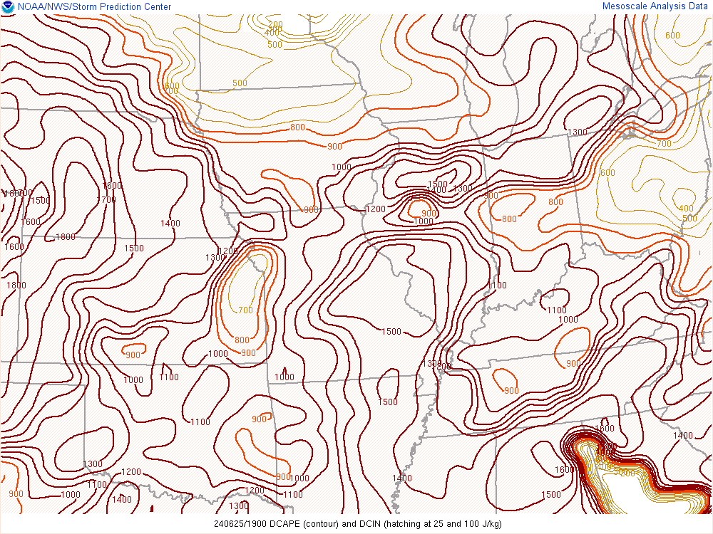 Environment - Downdraft CAPE at 3 PM