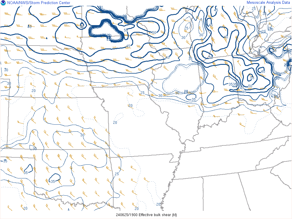 Environment - Effective Shear at 3 PM