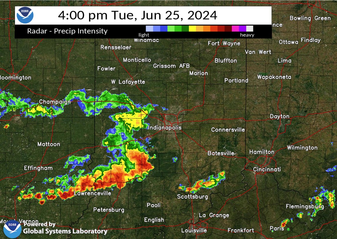 Radar Image at 4 PM EDT