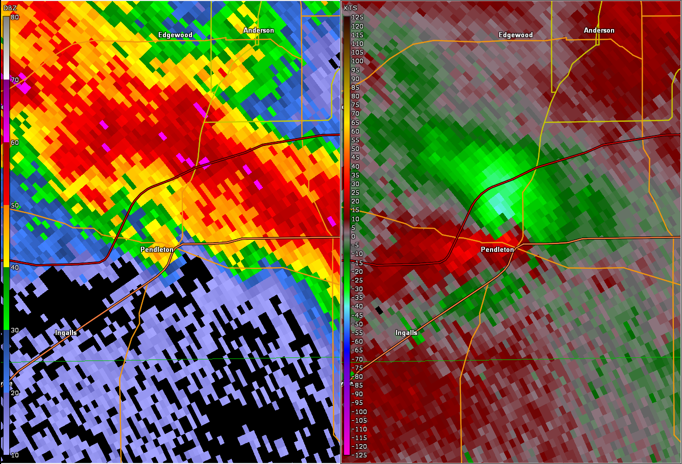 Radar and Storm Relative Motion at 806 PM EDT