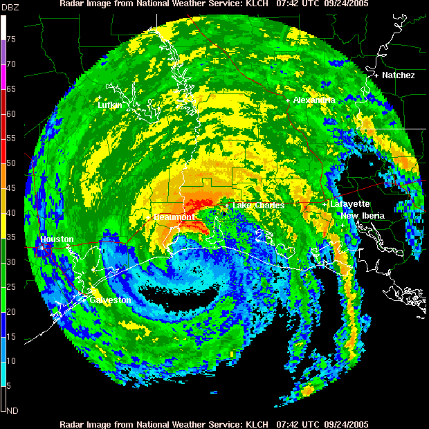 LCH Radar of Rita's landfall 