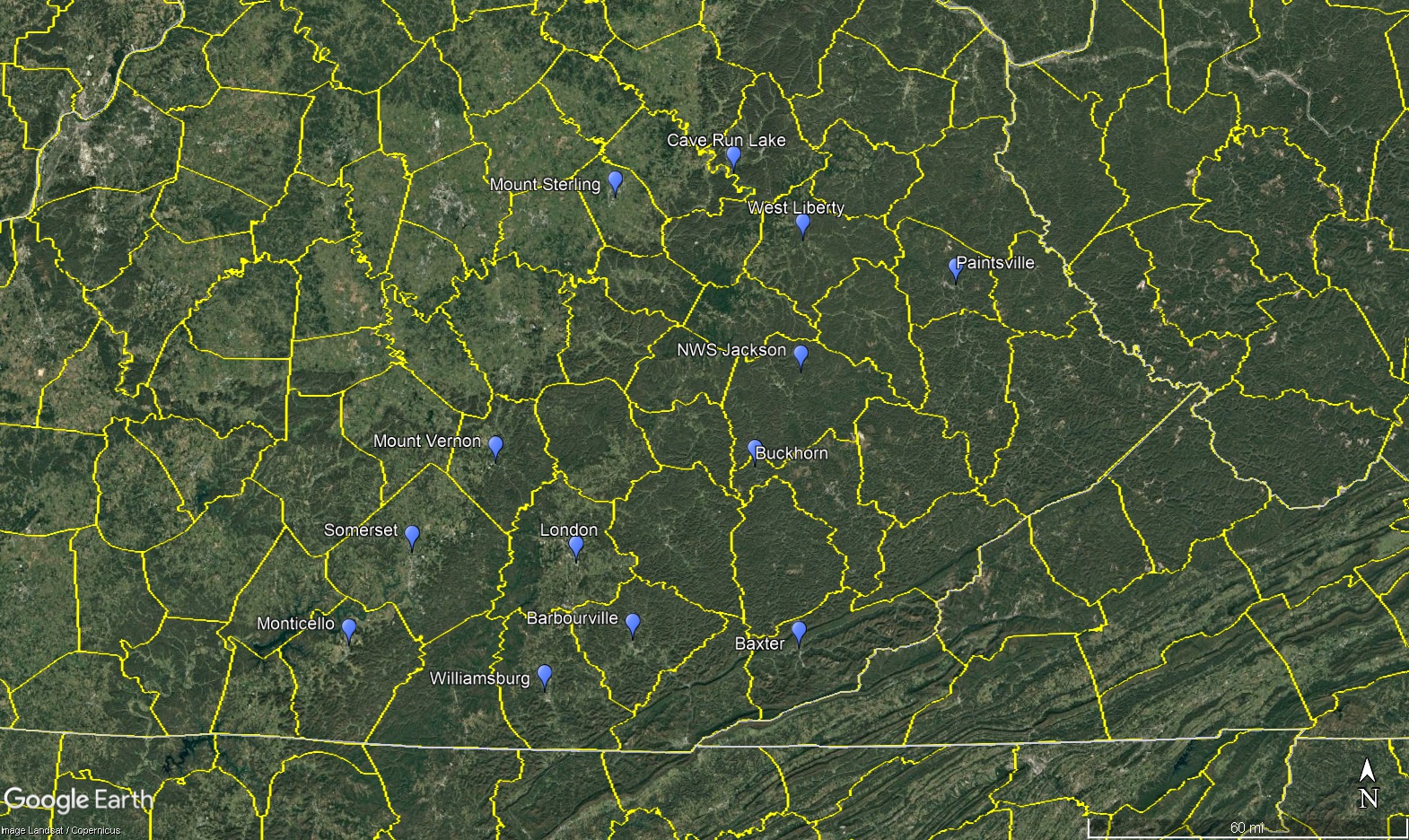 Stations Used in Frost/Freeze Climatology Study