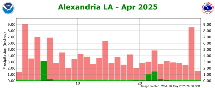 Precipitation plot for current month